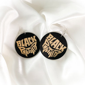 Black Panther Wood Earrings