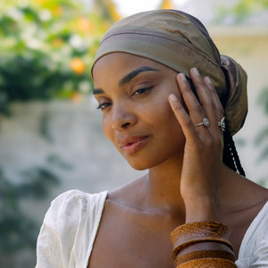 Queen Headwrap (Caramel Clay Raw Silk)
