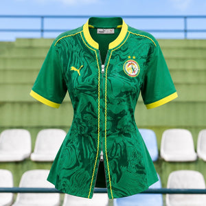 Upcycled Senegal Soccer Jersey Corset - Double Zipper