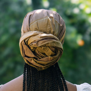 Queen Headwrap (Caramel Clay Raw Silk)