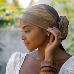 Queen Headwrap (Caramel Clay Raw Silk)