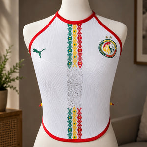 Upcycled Senegal Soccer Jersey - Backless Red