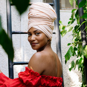 Queen Headwrap (Peach Cloud)