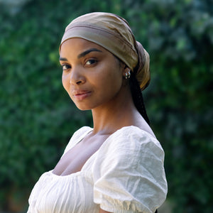 Queen Headwrap (Caramel Clay Raw Silk)