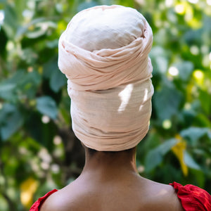 Queen Headwrap (Peach Cloud)
