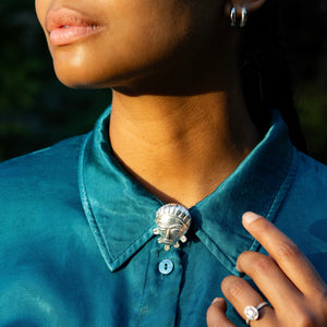 Nia Silver Button Cover