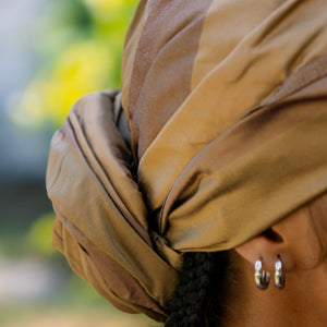 Queen Headwrap (Caramel Clay Raw Silk)