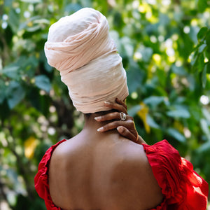 Queen Headwrap (Peach Cloud)