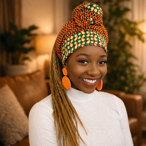Queen Headwrap (Orange Gold)