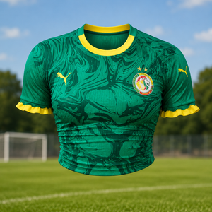 Upcycled Senegal Soccer Jersey Cropped Corset