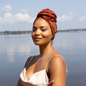 Queen Headwrap (Cinnamon Raw Silk)