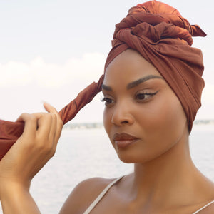 Queen Headwrap (Cinnamon Raw Silk)