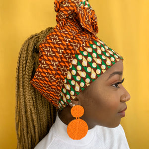 Queen Headwrap (Orange Gold)