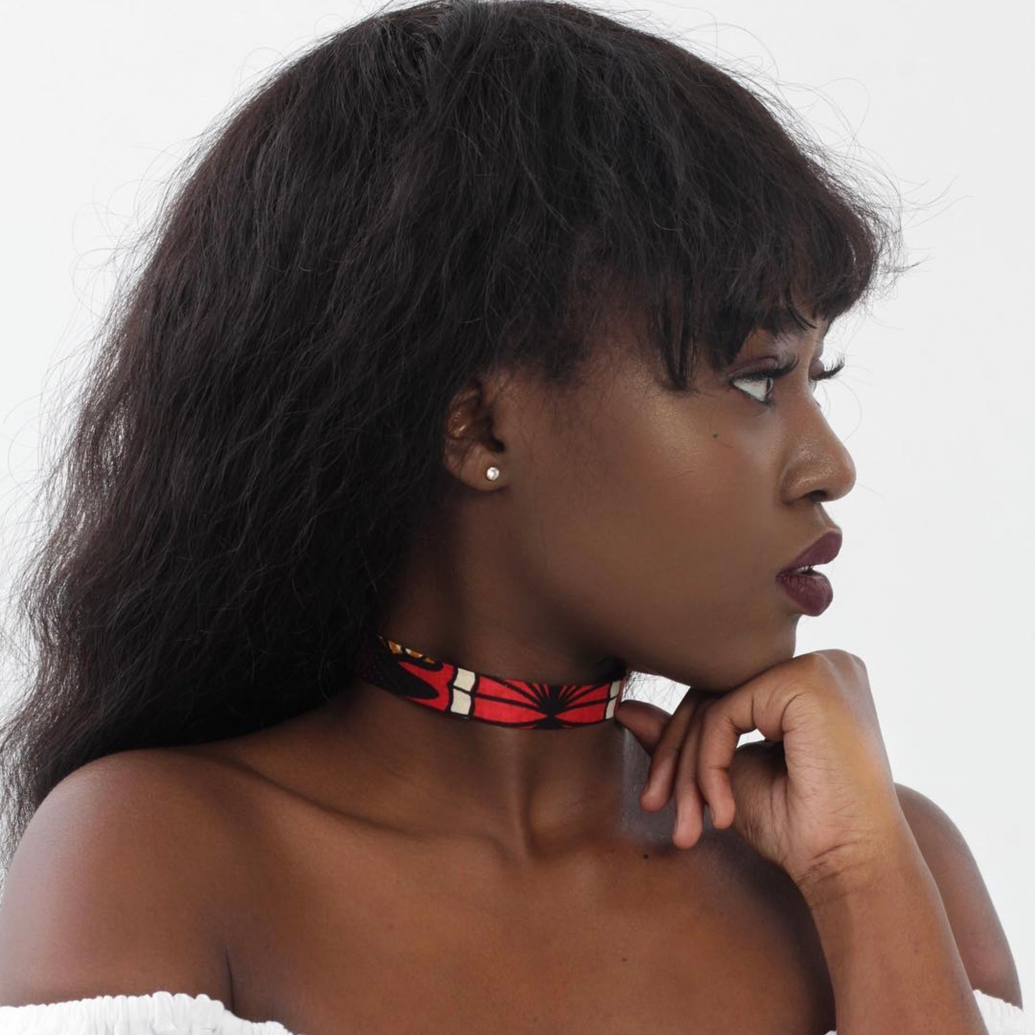 Sexy Red Leather Choker Necklace - Gothic Grace
